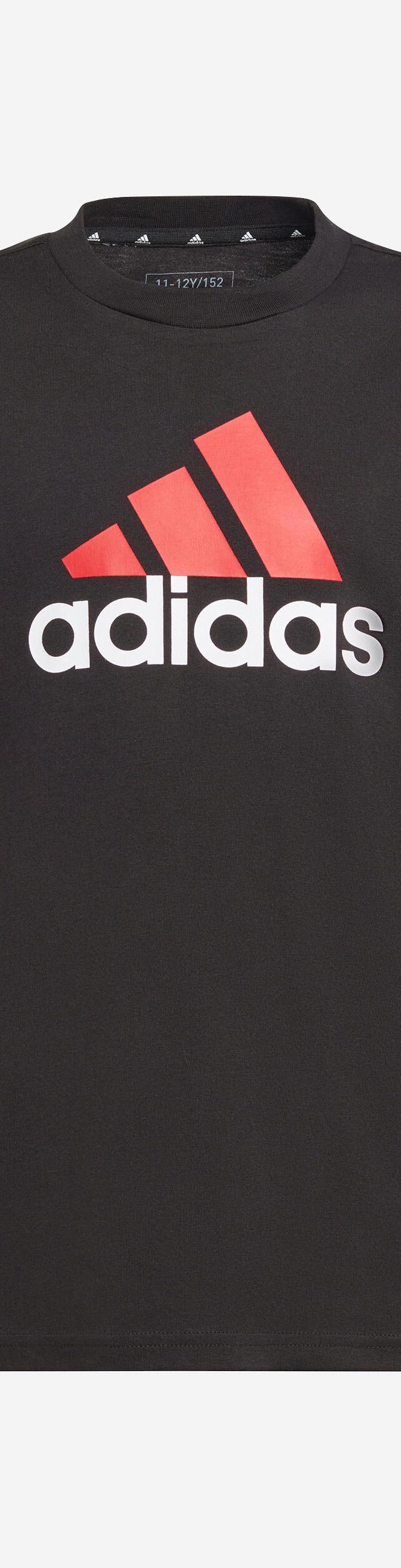 Majica kratkih rukava dečja - crno/crvena s logotipom